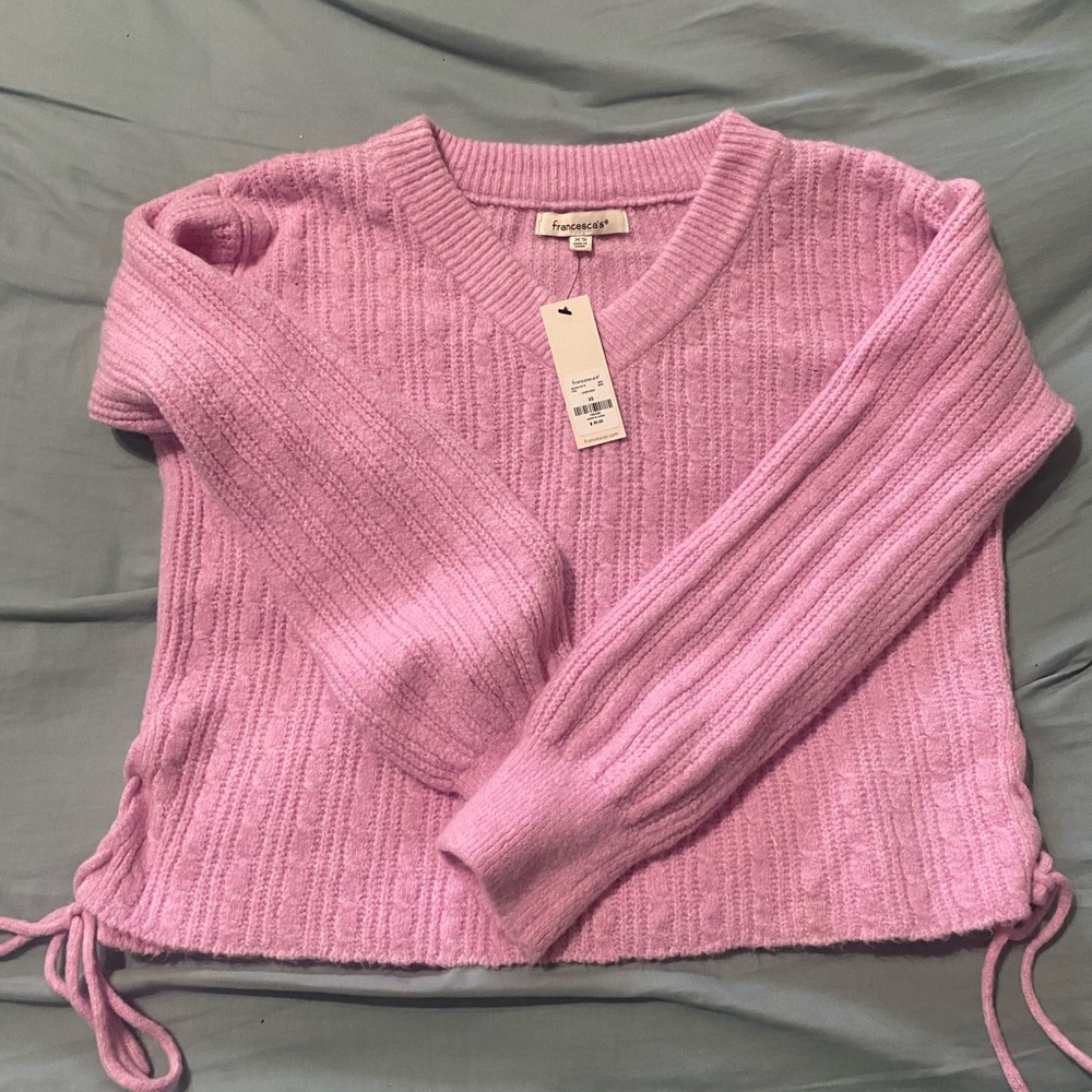 Francesca's Collections Lavender V-Neck Sweater